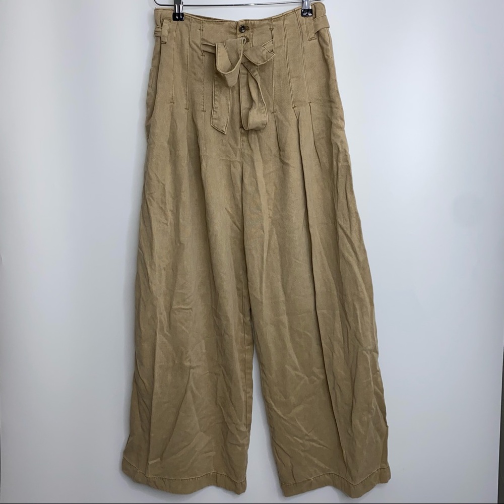 Free People High Waisted Belted Wide Leg Pants